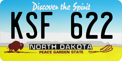 ND license plate KSF622