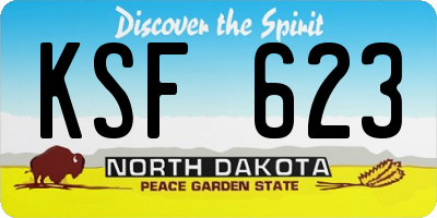 ND license plate KSF623