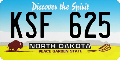 ND license plate KSF625