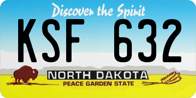 ND license plate KSF632