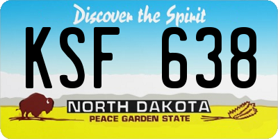 ND license plate KSF638