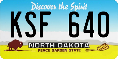 ND license plate KSF640