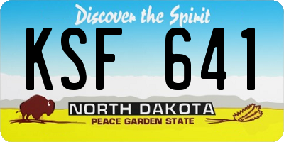 ND license plate KSF641