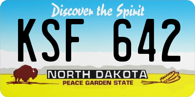 ND license plate KSF642