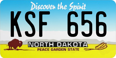 ND license plate KSF656