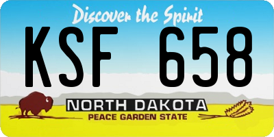ND license plate KSF658