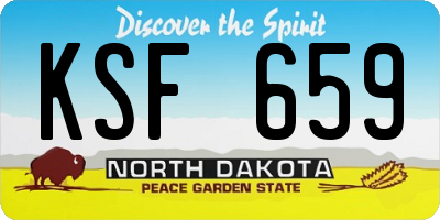 ND license plate KSF659
