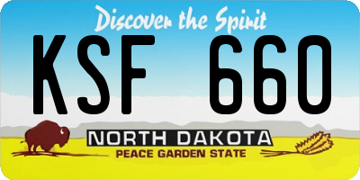 ND license plate KSF660