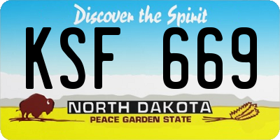 ND license plate KSF669