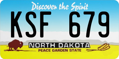 ND license plate KSF679