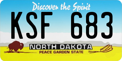 ND license plate KSF683