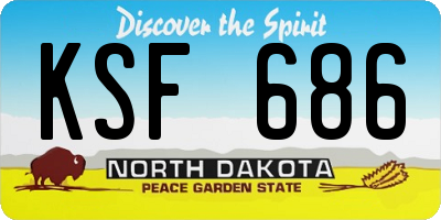 ND license plate KSF686