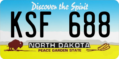 ND license plate KSF688