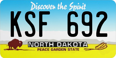 ND license plate KSF692