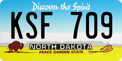 ND license plate KSF709
