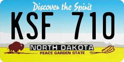 ND license plate KSF710