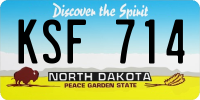 ND license plate KSF714