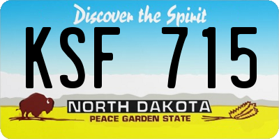 ND license plate KSF715