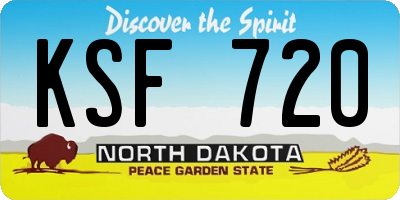 ND license plate KSF720