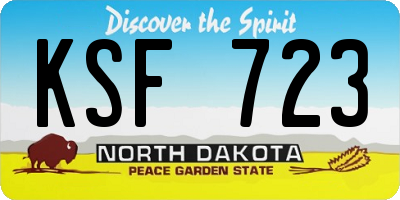 ND license plate KSF723