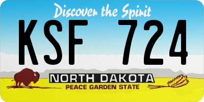ND license plate KSF724