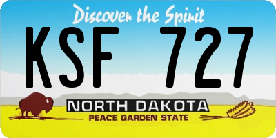 ND license plate KSF727