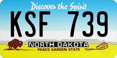ND license plate KSF739