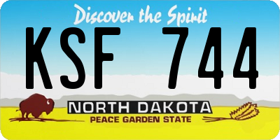ND license plate KSF744