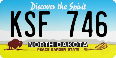 ND license plate KSF746