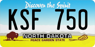 ND license plate KSF750