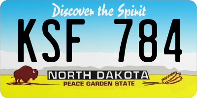 ND license plate KSF784