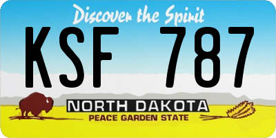ND license plate KSF787