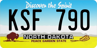 ND license plate KSF790