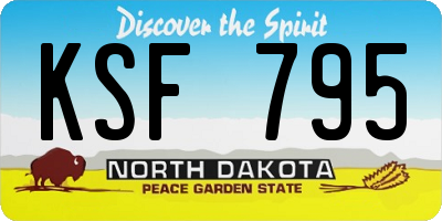 ND license plate KSF795