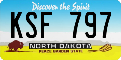 ND license plate KSF797
