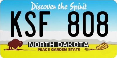 ND license plate KSF808