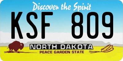 ND license plate KSF809