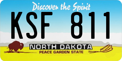 ND license plate KSF811