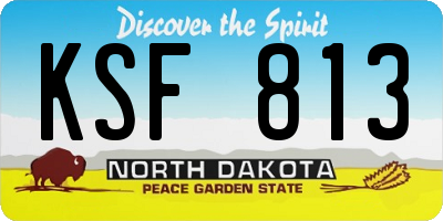ND license plate KSF813