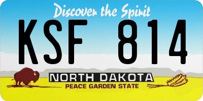 ND license plate KSF814