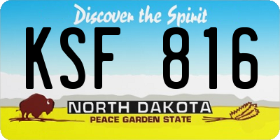ND license plate KSF816