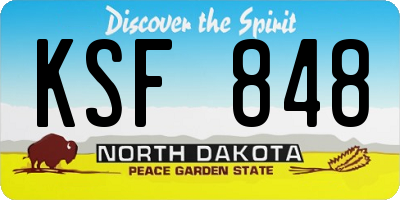 ND license plate KSF848