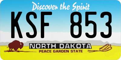 ND license plate KSF853