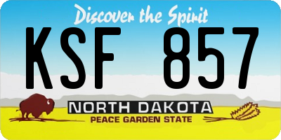 ND license plate KSF857