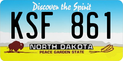ND license plate KSF861