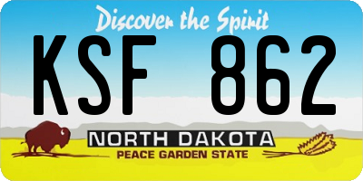 ND license plate KSF862