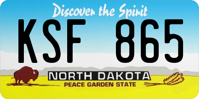 ND license plate KSF865