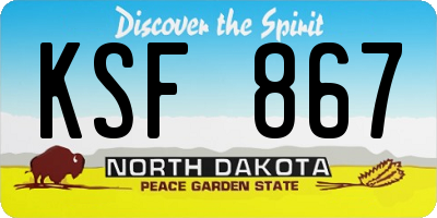 ND license plate KSF867