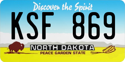 ND license plate KSF869