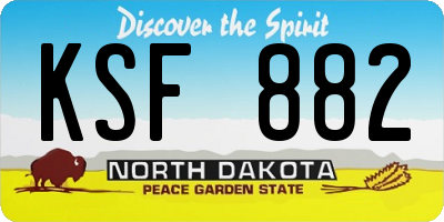 ND license plate KSF882